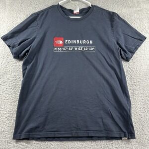 VINTAGE North Face Shirt Mens Large Navy Blue Edinburgh Coordinates Outdoors